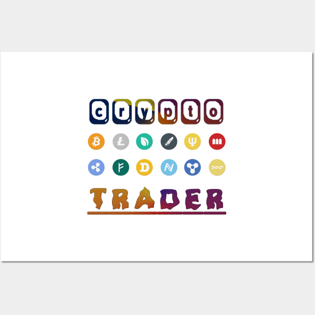 Crypto Trader Bitcoin & Cryptocurrency Blockchain Wall Art by theperfectpresents